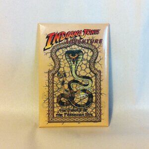 Disneyland Indiana Jones Adventure Pin Back Button Attraction Vintage 1995
